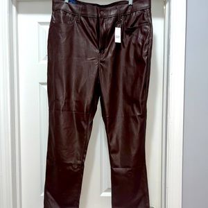 GAP chocolate brown faux leather pants